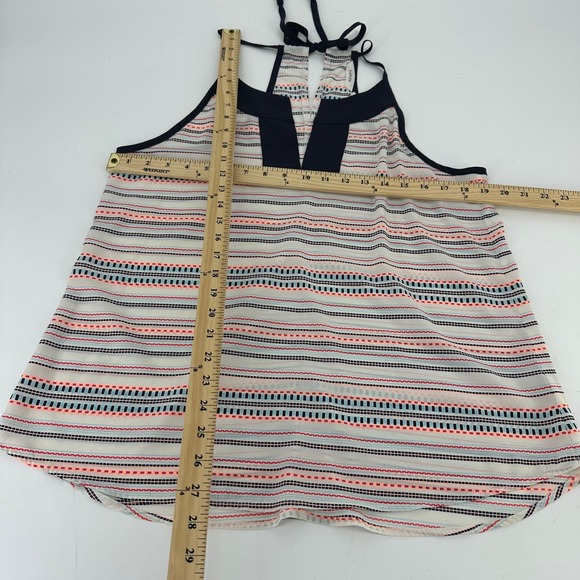 Athleta tank top size large striped racer back tassel casual weekend - Picture 4 of 7
